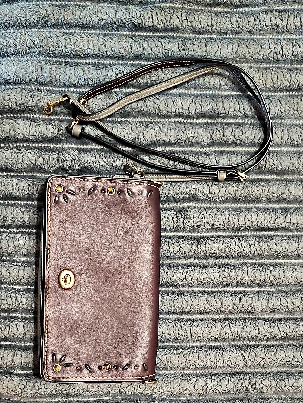 Coach Rivets Saddle Bag Rivets Crossbody Bag Brown